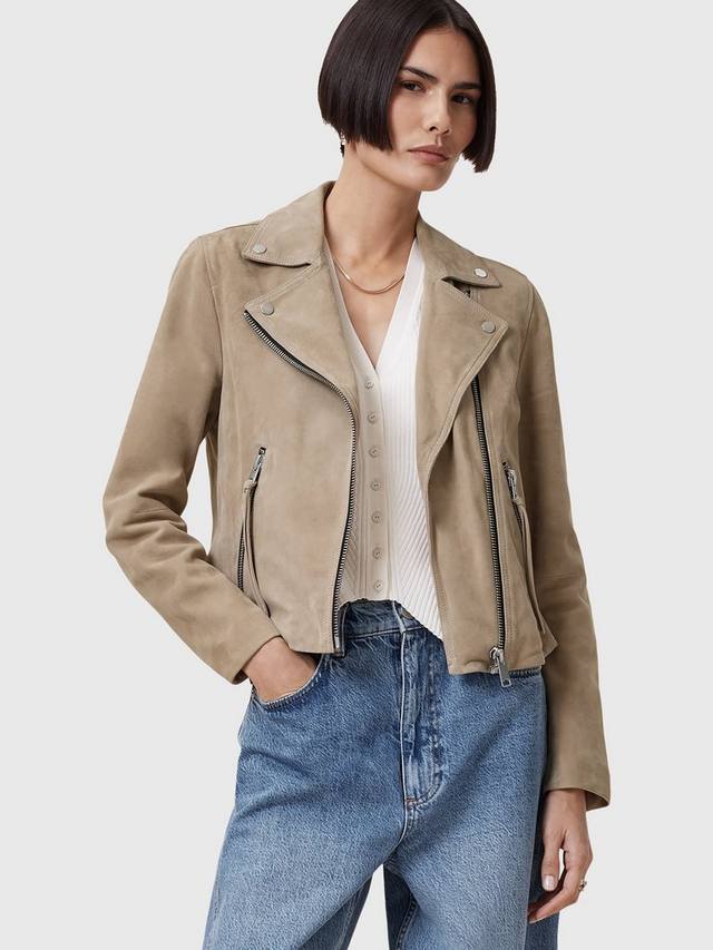 

Замшевая байкерская куртка dalby AllSaints, цвет Greige