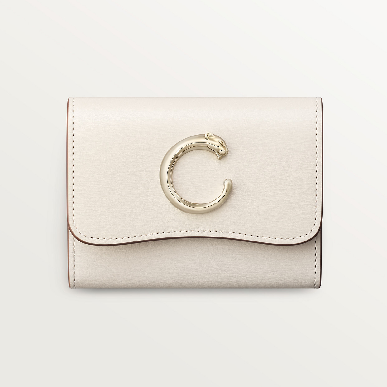 

Кошелек Cartier Portefeuille mini, Panthère C de Cartier, телячья кожа цвета соли