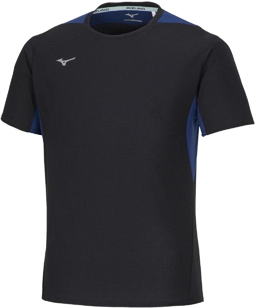 

Мужская футболка Mizuno 32MAA021 Dry Air Flow с коротким рукавом, высокодышащая, впитывающая пот, быстросохнущая, черный