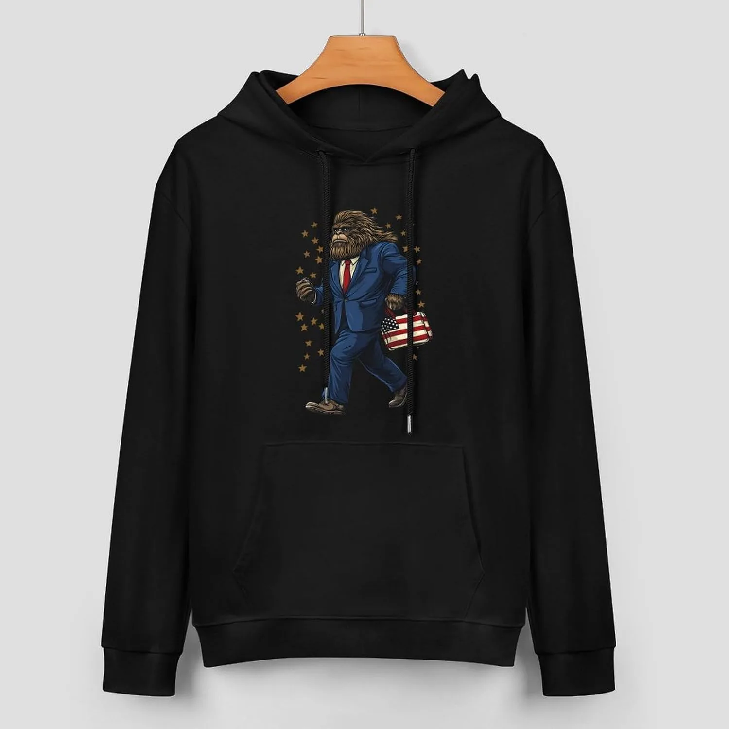 Толстовка Sasquatch Bigfoot For Presidents с карманом Generic, черный — фото 3