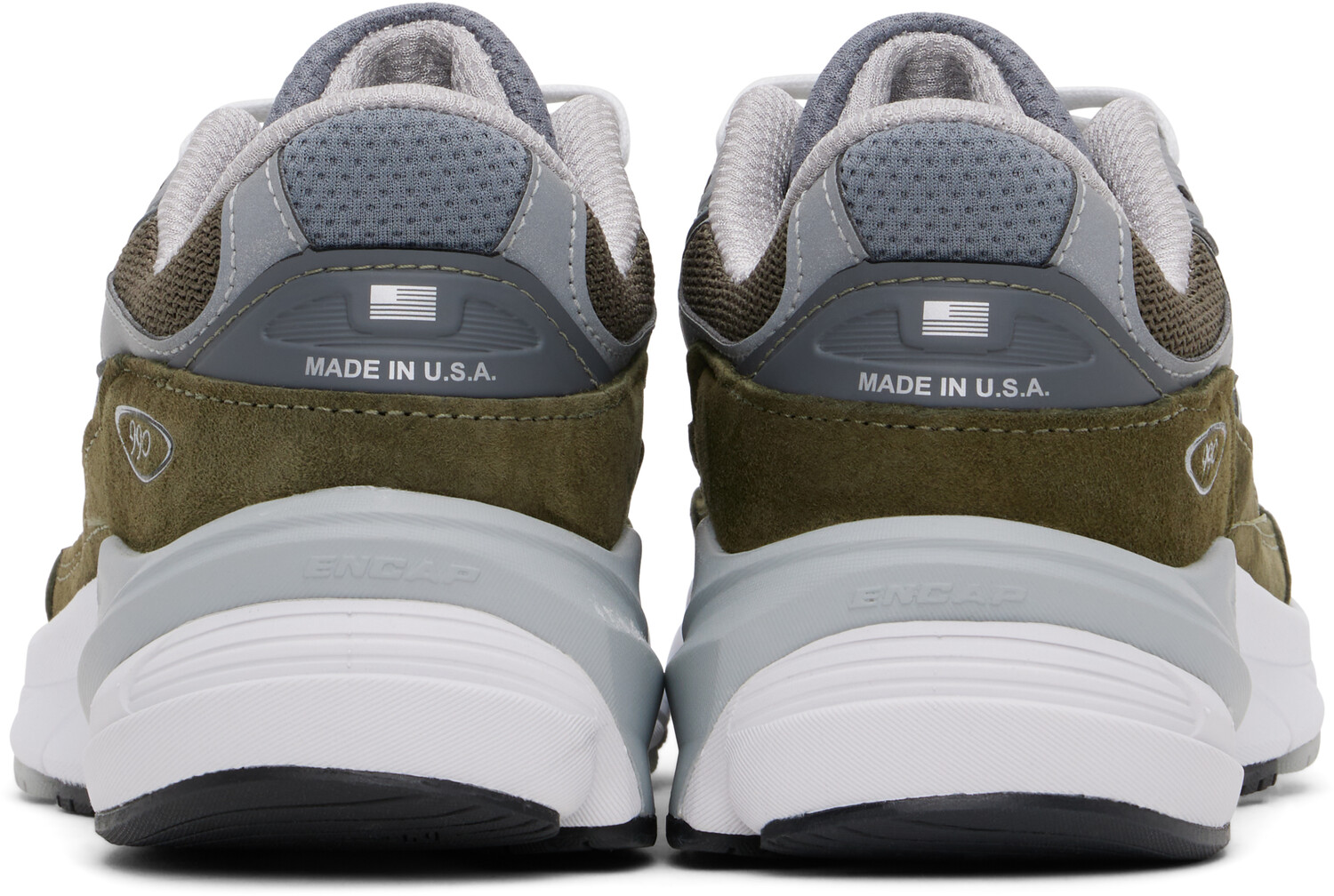 Кроссовки 990v6 зеленого и серого цвета, произведенные в США New Balance — фото 2