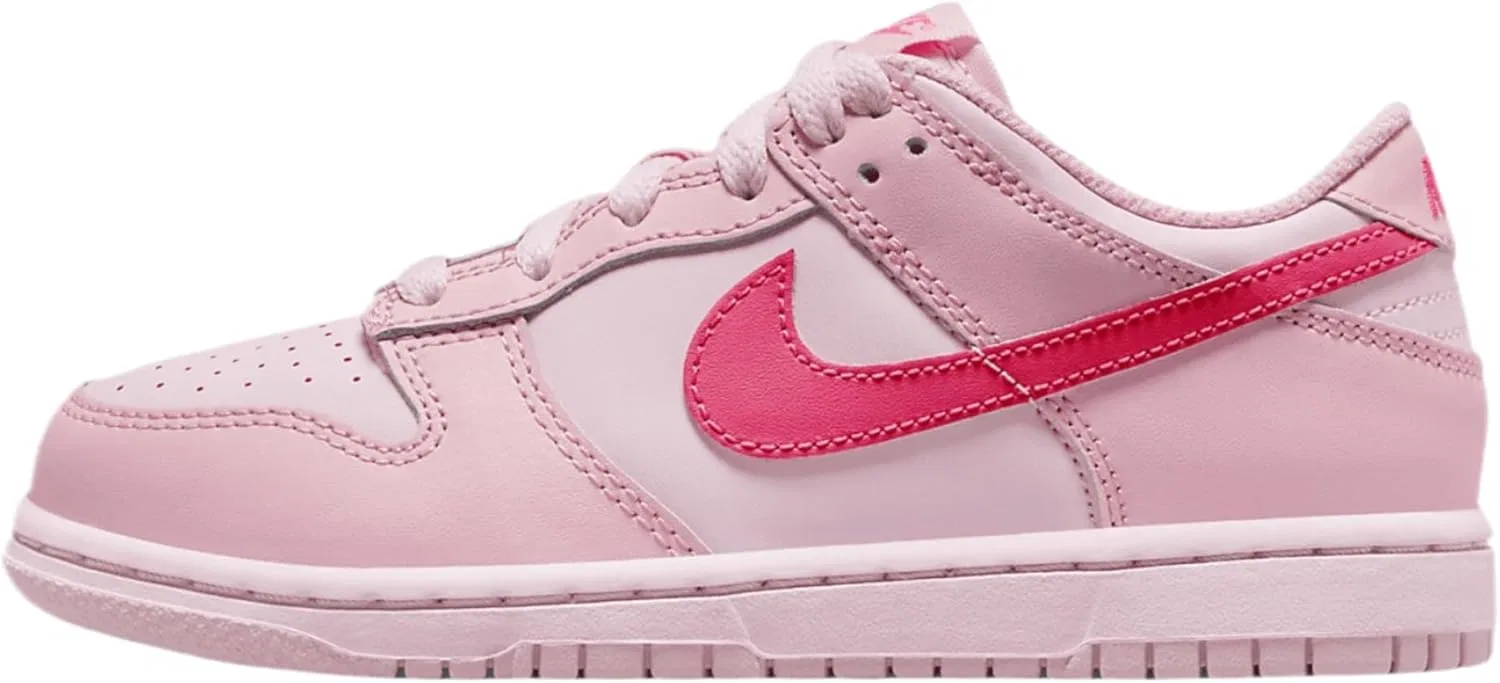 Детские кроссовки Nike Dunk Low, Pink Foam/White-Dark Beetroot
