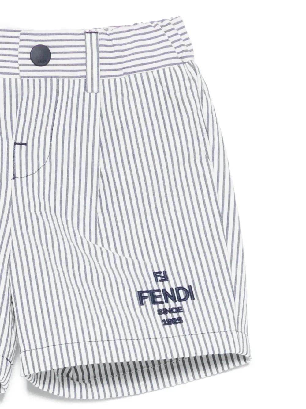 Шорты в полоску с логотипом Fendi Kids, белый — фото 3