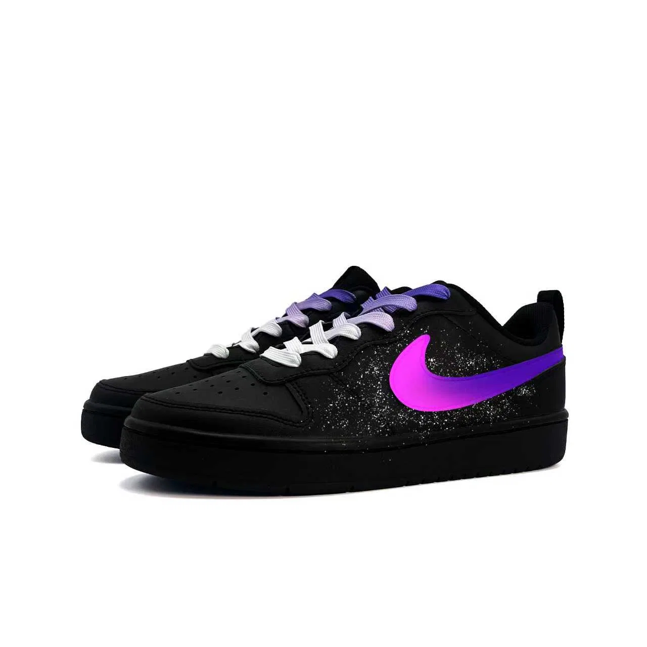 Кроссовки для скейтбординга Court Borough Dark Night Iridescent из синтетической кожи, износостойкие, нескользящие, низкие Nike, Black — фото 4