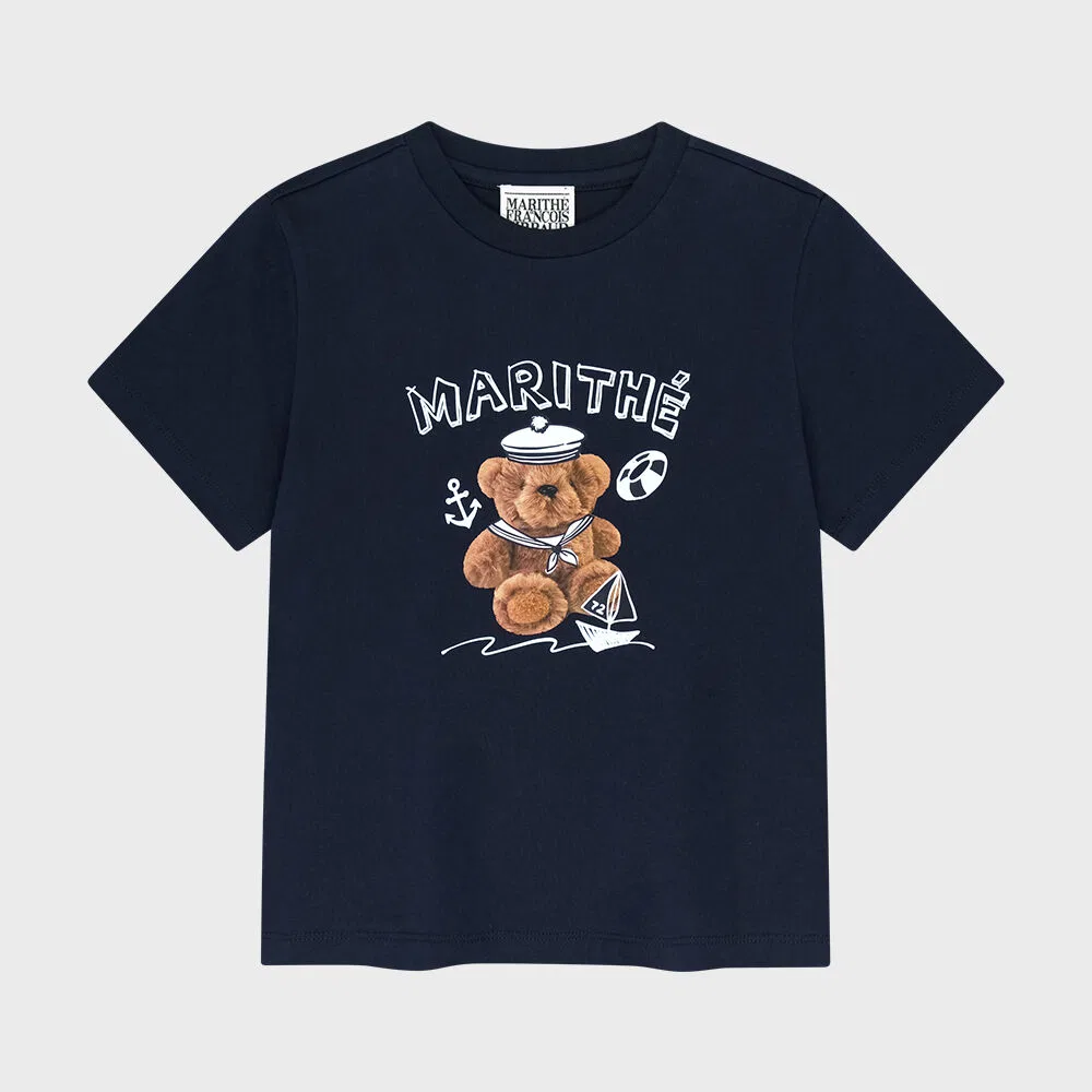 Детская футболка Marine Bear Regen тёмно-синего цвета от Marithé Kids — фото 2
