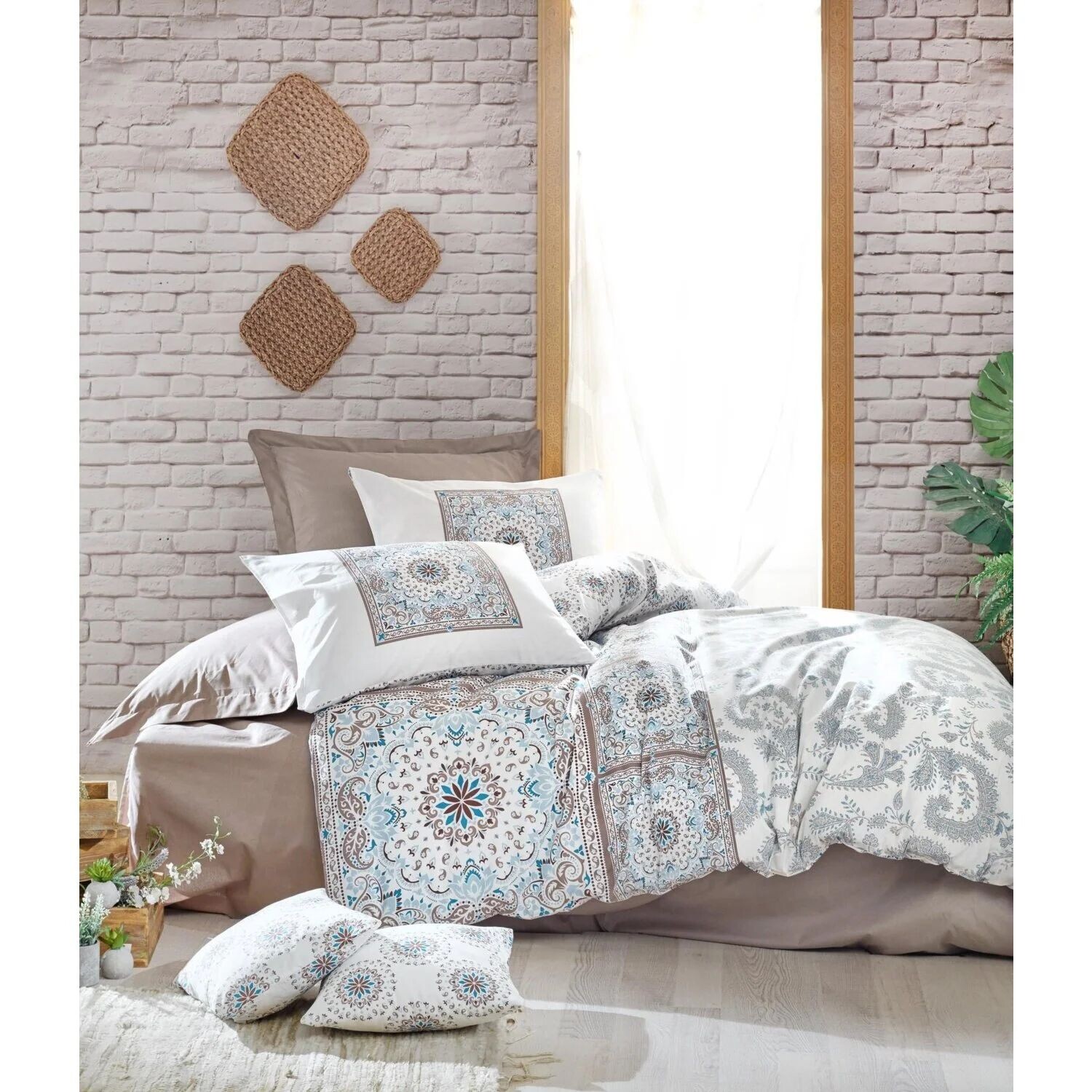 

Хлопковый Комплект постельного белья в богемном стиле Bianna Beige