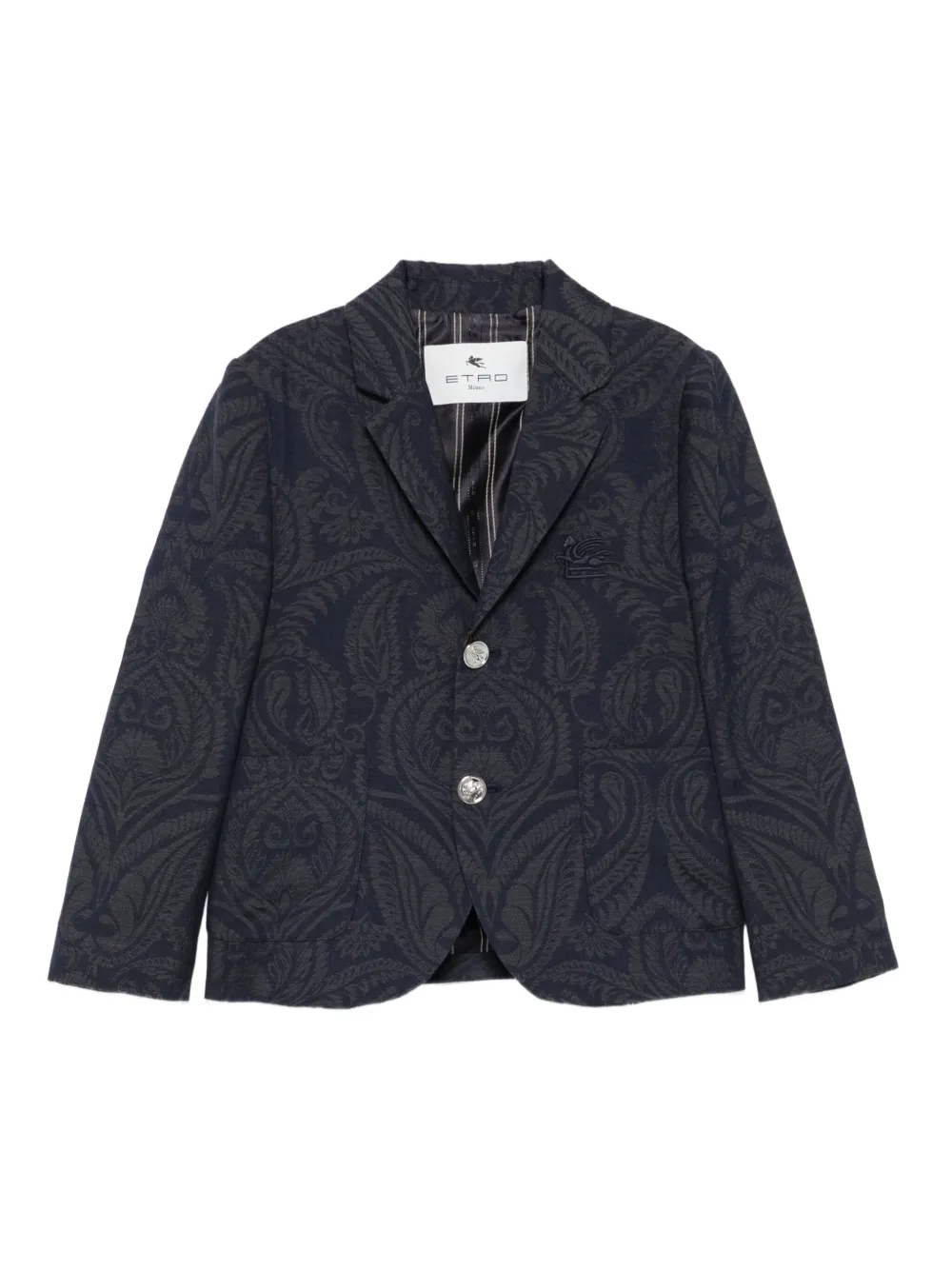 

Пиджак из вирджинской шерсти с узором пейсли Etro Kids, синий