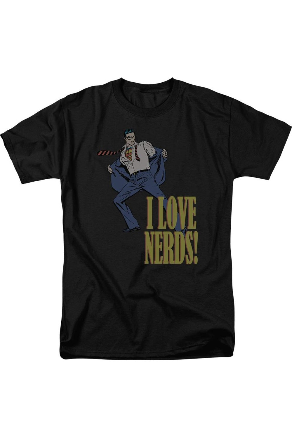 

Футболка с коротким рукавом для взрослых DC Comics I Love Nerds Gildan, черный