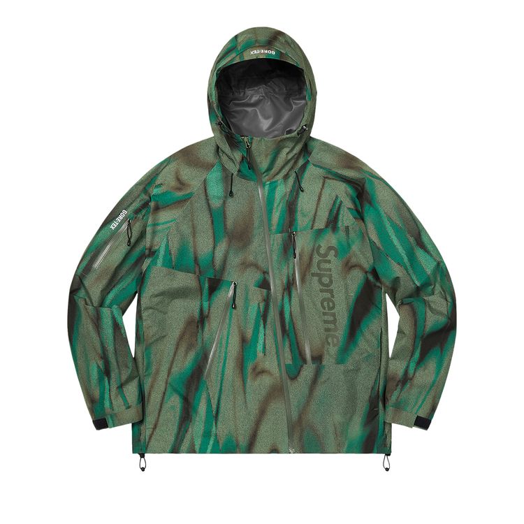 

Куртка Supreme GORE-TEX Paclite Shell Jacket 'Olive Swirl', зеленый