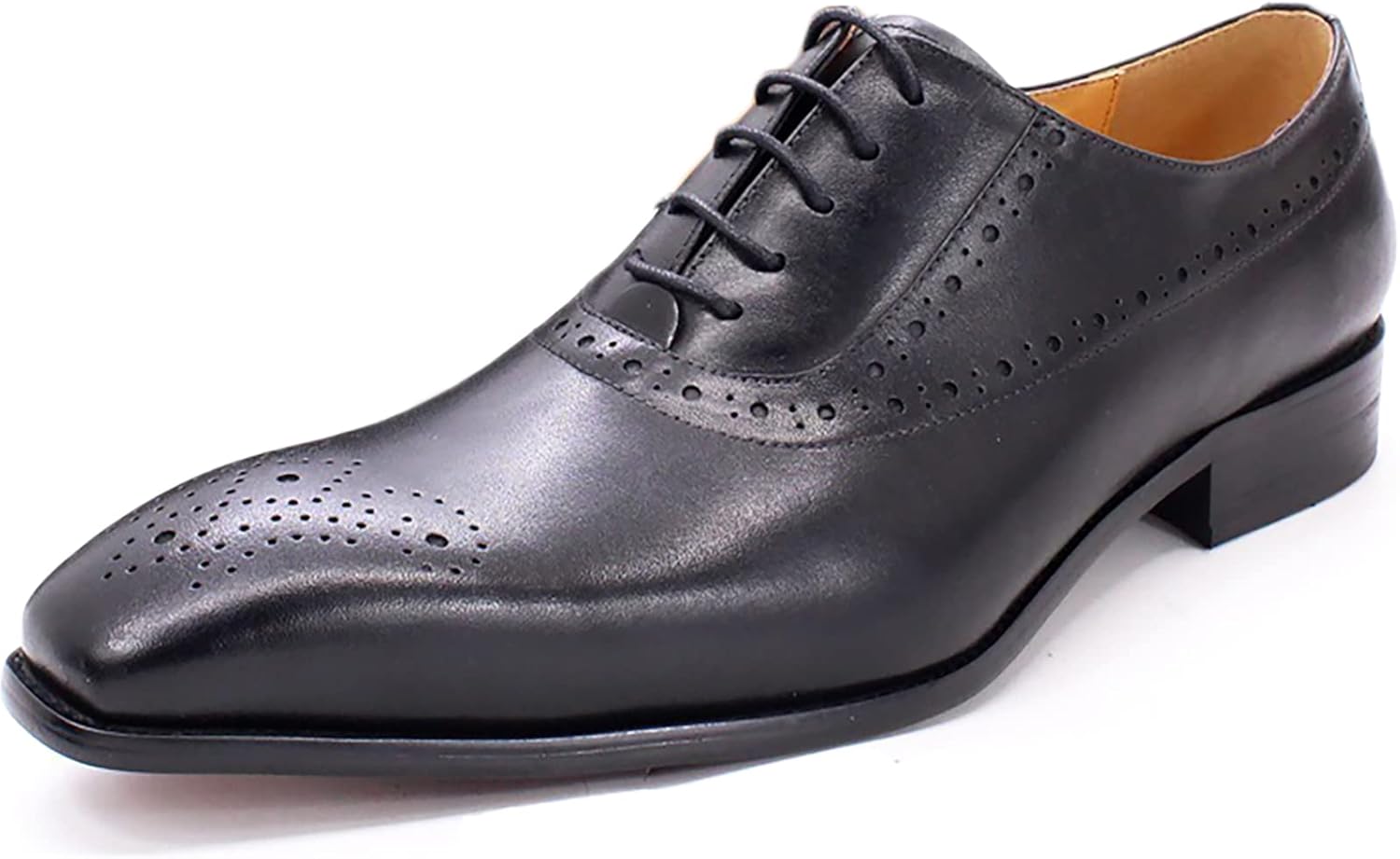 

Мужские Броги на Шнуровке, Повседневные Оксфорды, Формальные Дерби, Дышащие Кожаные Туфли, Черные-45 Qaxzesa