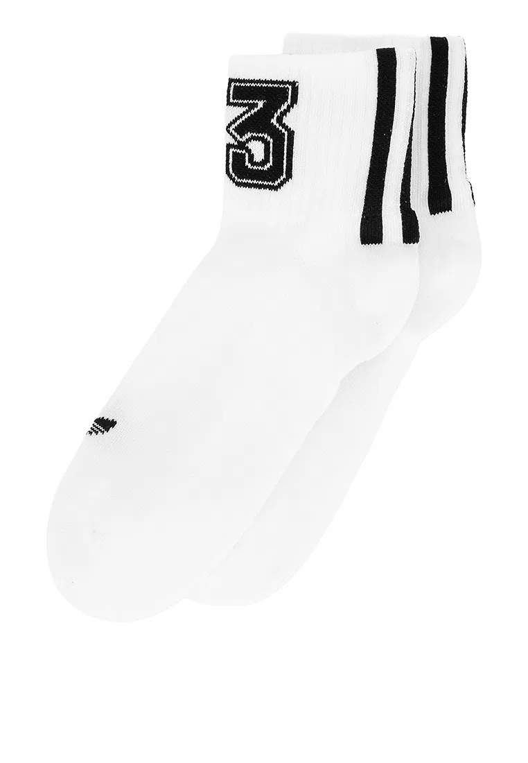 Носки женские, 2 пары, 3 Stripes, Adidas, белый/черный — фото 2