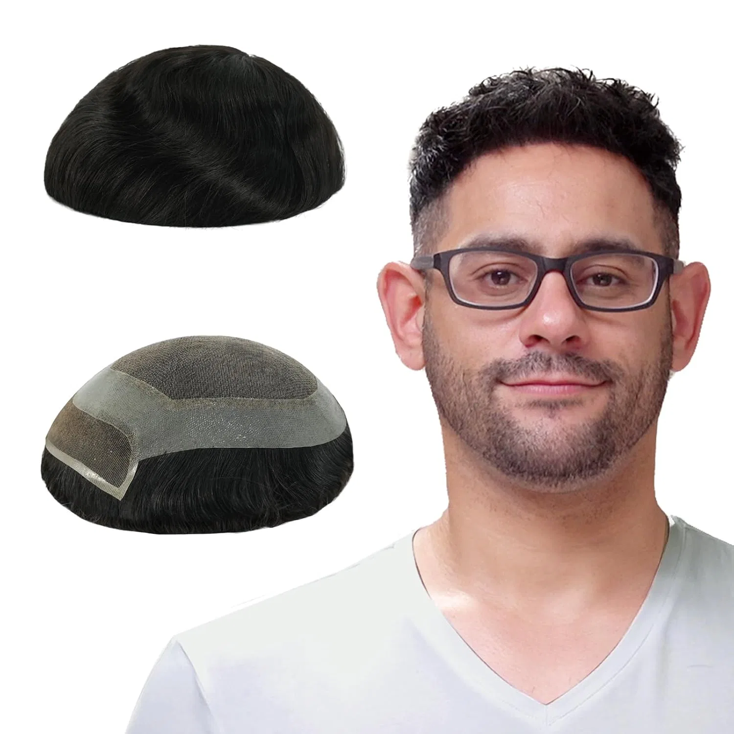 Мужской парик из натуральных волос с французским кружевом от Lordhair Lordhair, Off Black 1B#