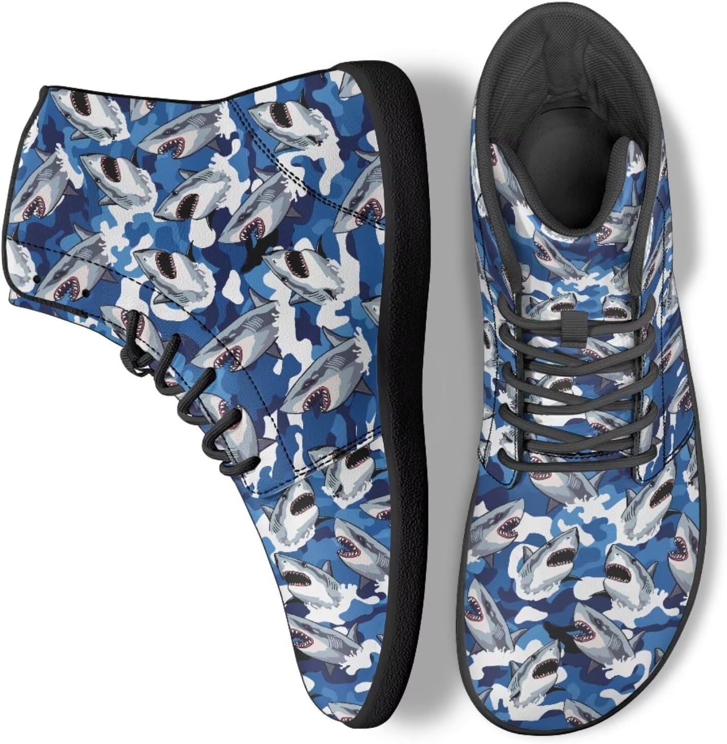 

Мужские и женские высокие кроссовки для ходьбы из ПУ-кожи, беговые спортивные кроссовки для улицы Ecaestolph, синий