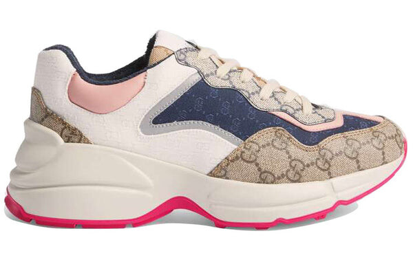 Кроссовки gg rhyton 'beige white pink' Gucci, коричневый — фото 2