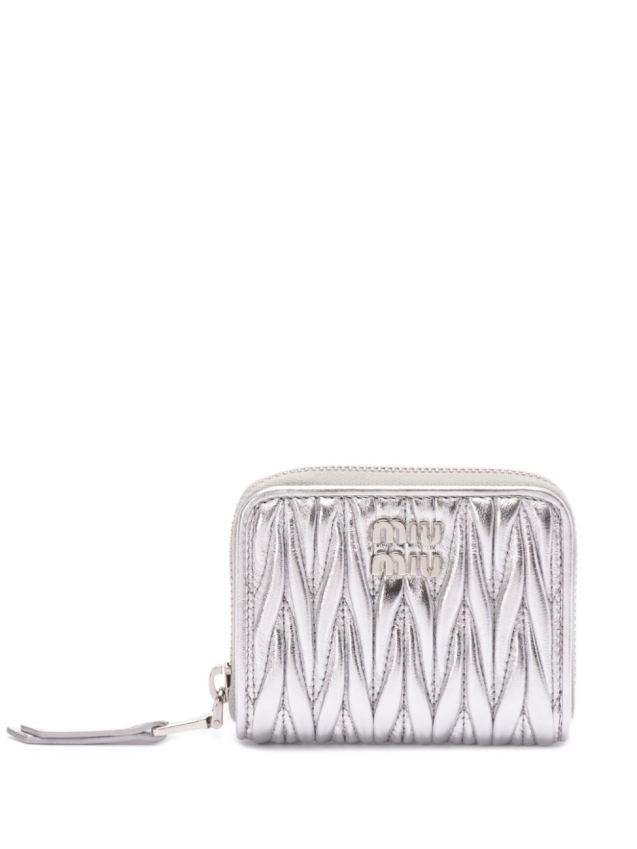 

Miu Miu маленький стеганый кошелек, серебряный