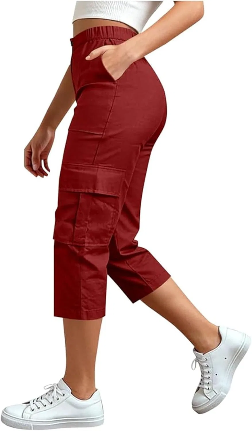 Капри Active для женщин, High Waisted, Cargo, Red — фото 4