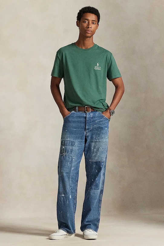 Хлопковая футболка Polo Ralph Lauren, зеленый — фото 3