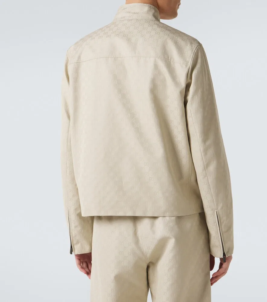 Куртка Gucci GG Canvas, хлопковая, бежевый — фото 4