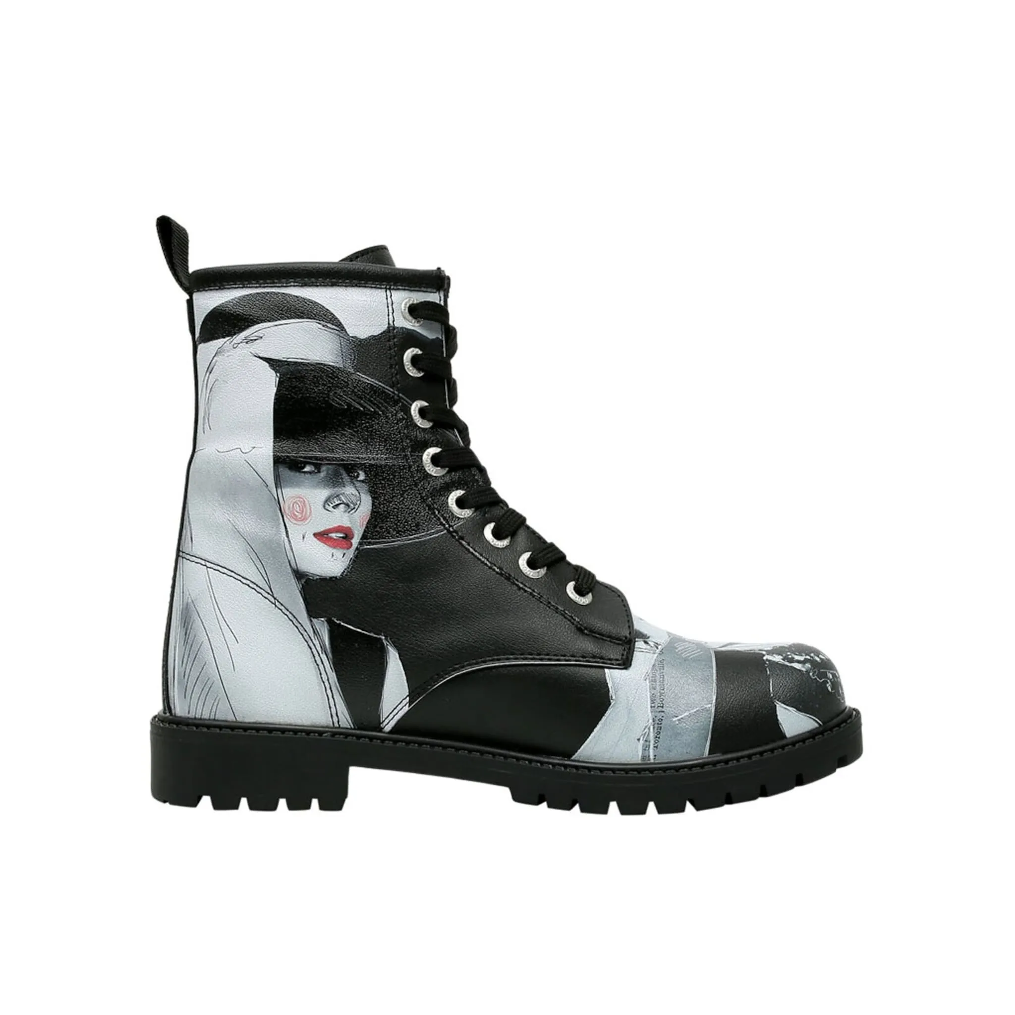 Ботинки на шнуровке DOGO "Женские черные длинные сапоги Go Back To Be Yourself 36 Women's Boots", веганский, красный — фото 3