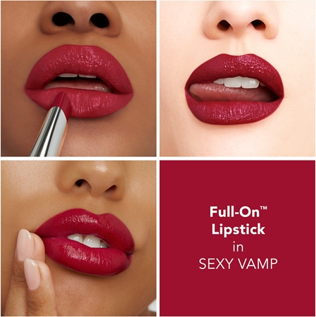 Кремовая помада для губ с эффектом увеличения Buxom FULL-ON PLUMPING SATIN LIPSTICK, Sexy Vamp 2,5 ml — фото 3