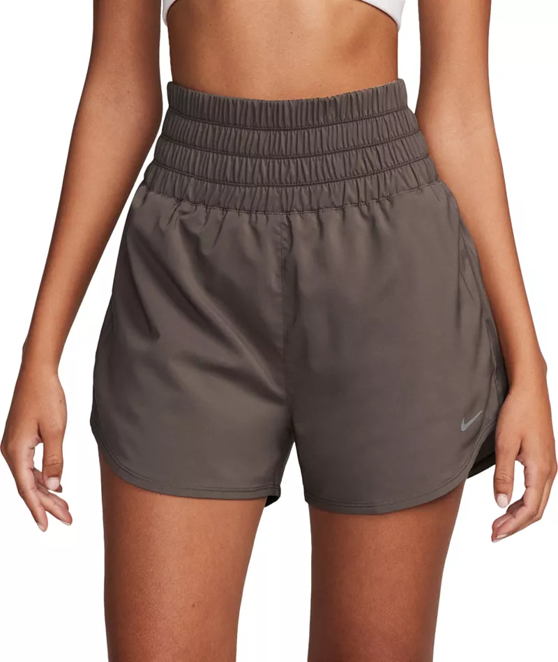 

Женские шорты Nike One Dri-FIT с короткой подкладкой и ультравысокой талией (3 дюйма), цвет Ironstone