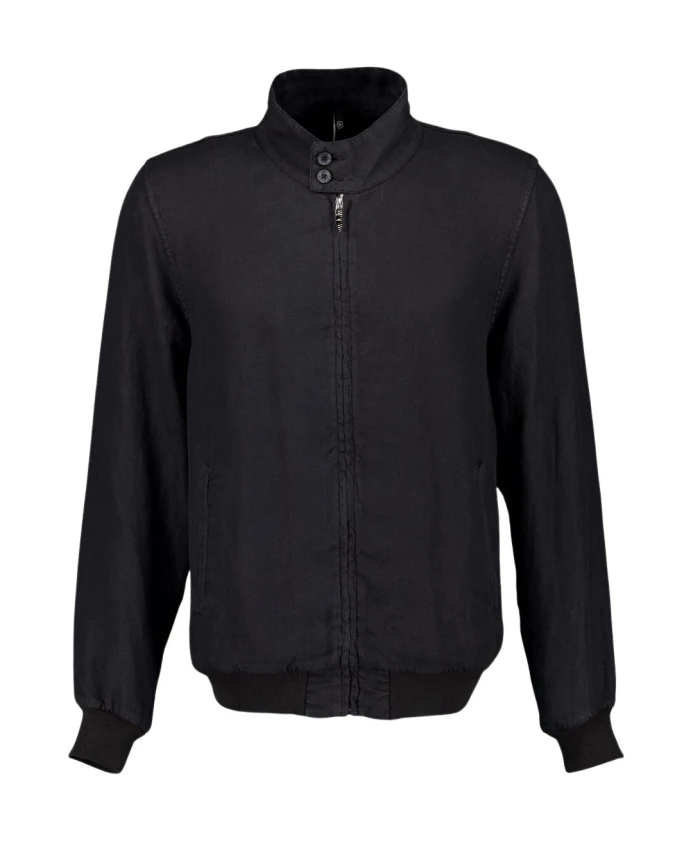 

Черная льняная куртка-бомбер 120% Lino, черный