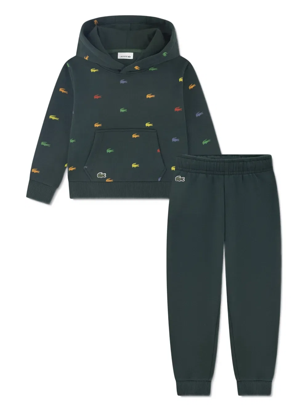 Спортивный костюм с нашивкой с логотипом Lacoste Kids, зеленый