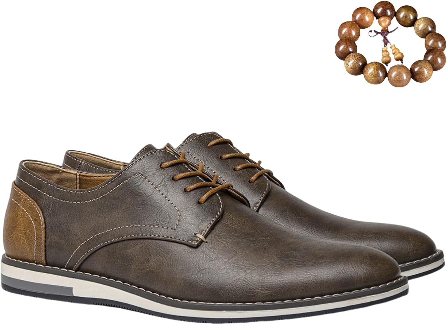 

Мужские удобные классические туфли, плоские противоскользящие повседневные дерби оксфорды, кожаные прошитые шнурованные деловые кроссовки Zplmide, хаки