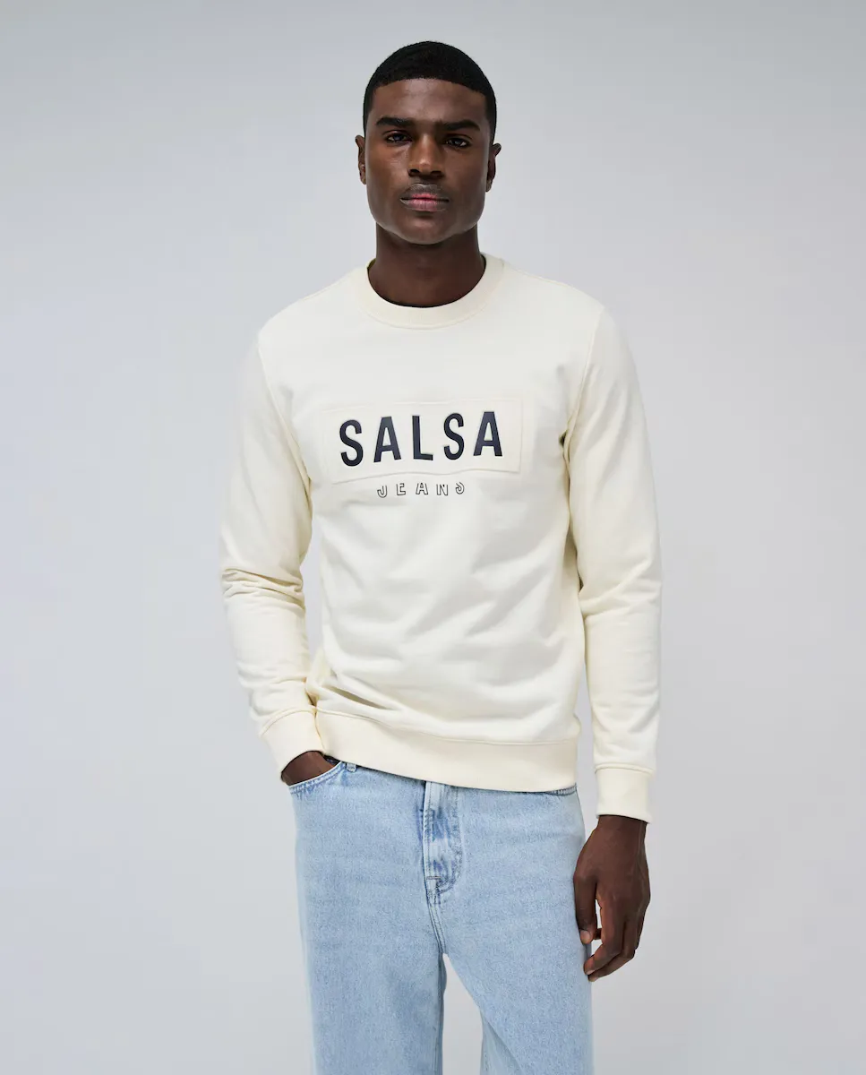 

Обычная мужская толстовка с брендингом Salsa Jeans, цвет Crudo