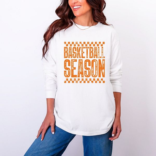 

Футболка с длинным рукавом и принтом в клетку, окрашенная в стиле distressed Simply Sage Market, White