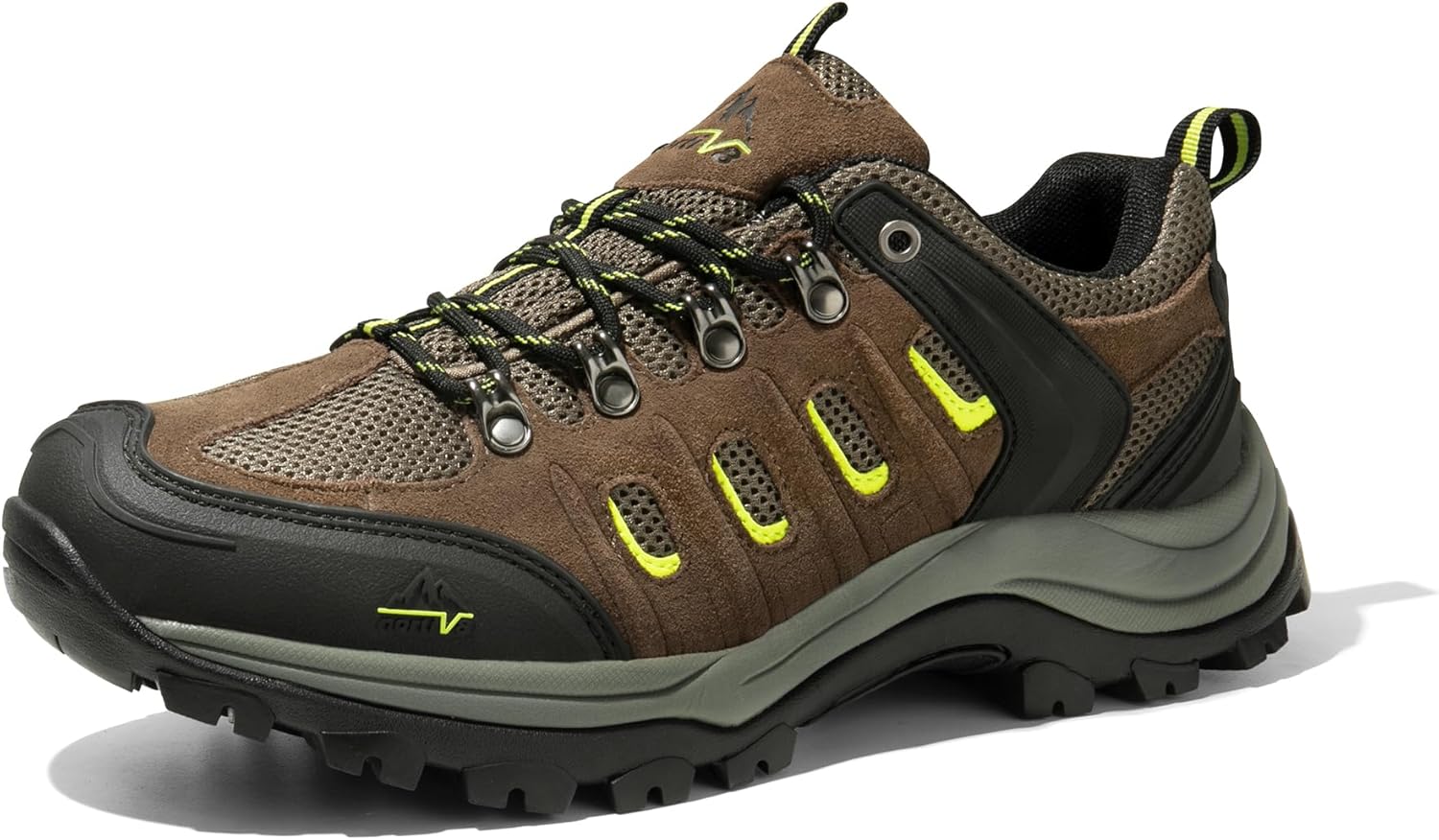 

Мужские водонепроницаемые походные кроссовки NORTIV 8, кожаные низкие походные кроссовки для активного отдыха, трекинга, кемпинга и прогулок, черный/желтый/коричневый