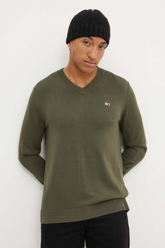 

Хлопковый свитер Tommy Jeans, зеленый