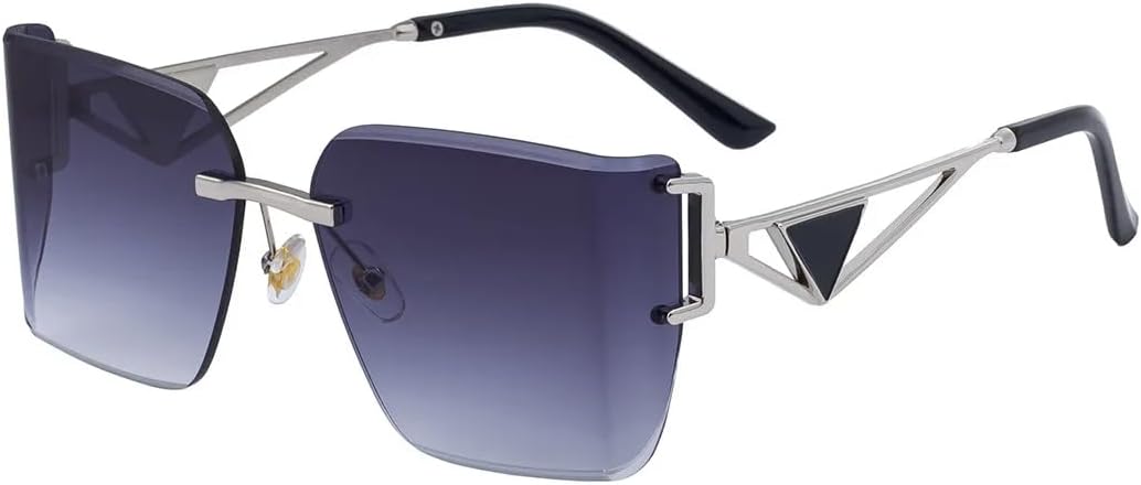 

Женские солнцезащитные очки без оправы: классические, модные, для использования на открытом воздухе, на пляже, для вечеринок, защита от УФ-излучения UV400 TVTBBVV, Gray