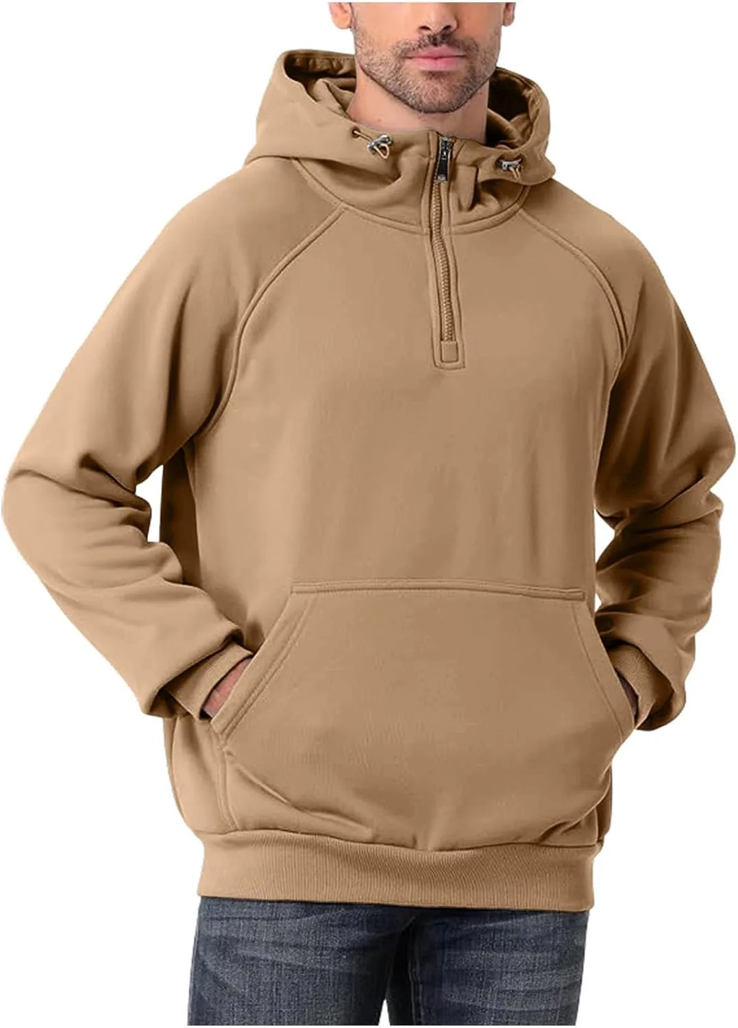 Толстовка с молнией на четверть мужская plain oversized fleece — фото 2