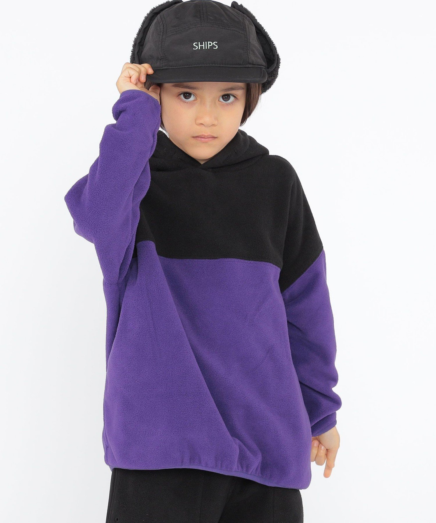 Детская флисовая толстовка с капюшоном для игр: 100–130 см SHIPS KIDS, Black — фото 2