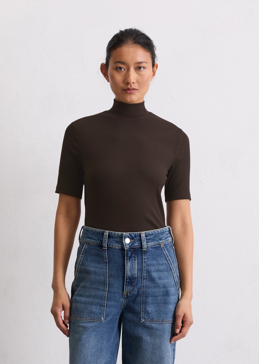 

Футболка Marc O'Polo SHORT SLEEVE HIGH NECK, Dark Coffee/Dark Brown, Коричневый, Футболка Marc O'Polo SHORT SLEEVE HIGH NECK, Dark Coffee/Dark Brown