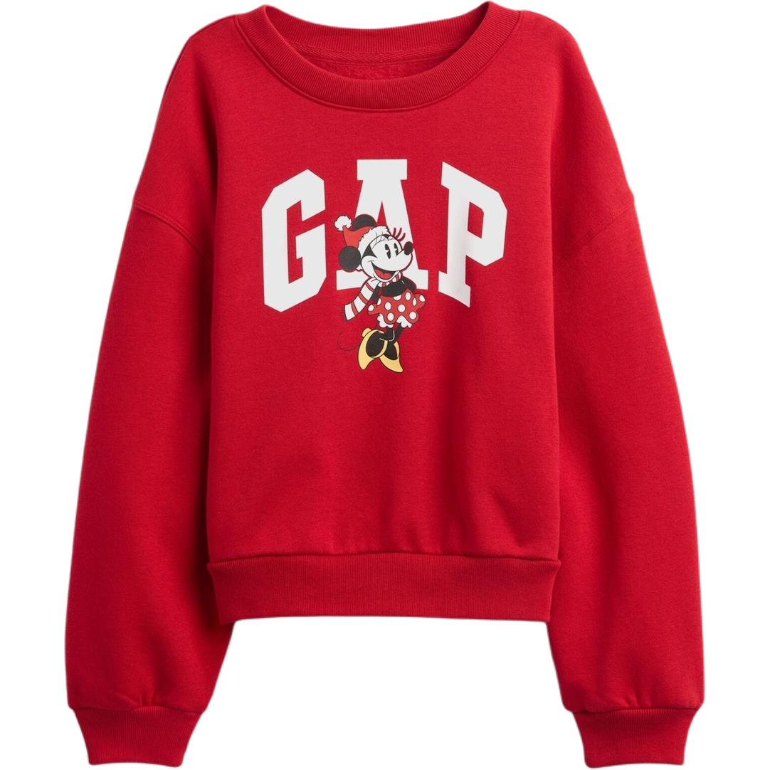 Детская толстовка с круглым вырезом, средней толщины GAP, темный синий — фото 3