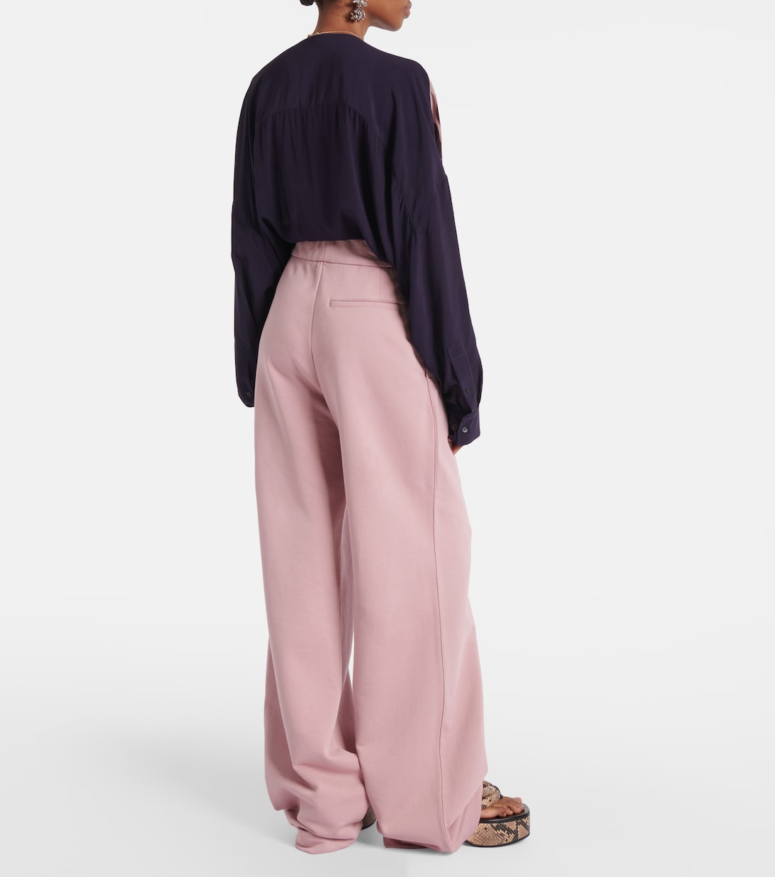 Спортивные брюки из хлопкового джерси Dries Van Noten, розовый — фото 3