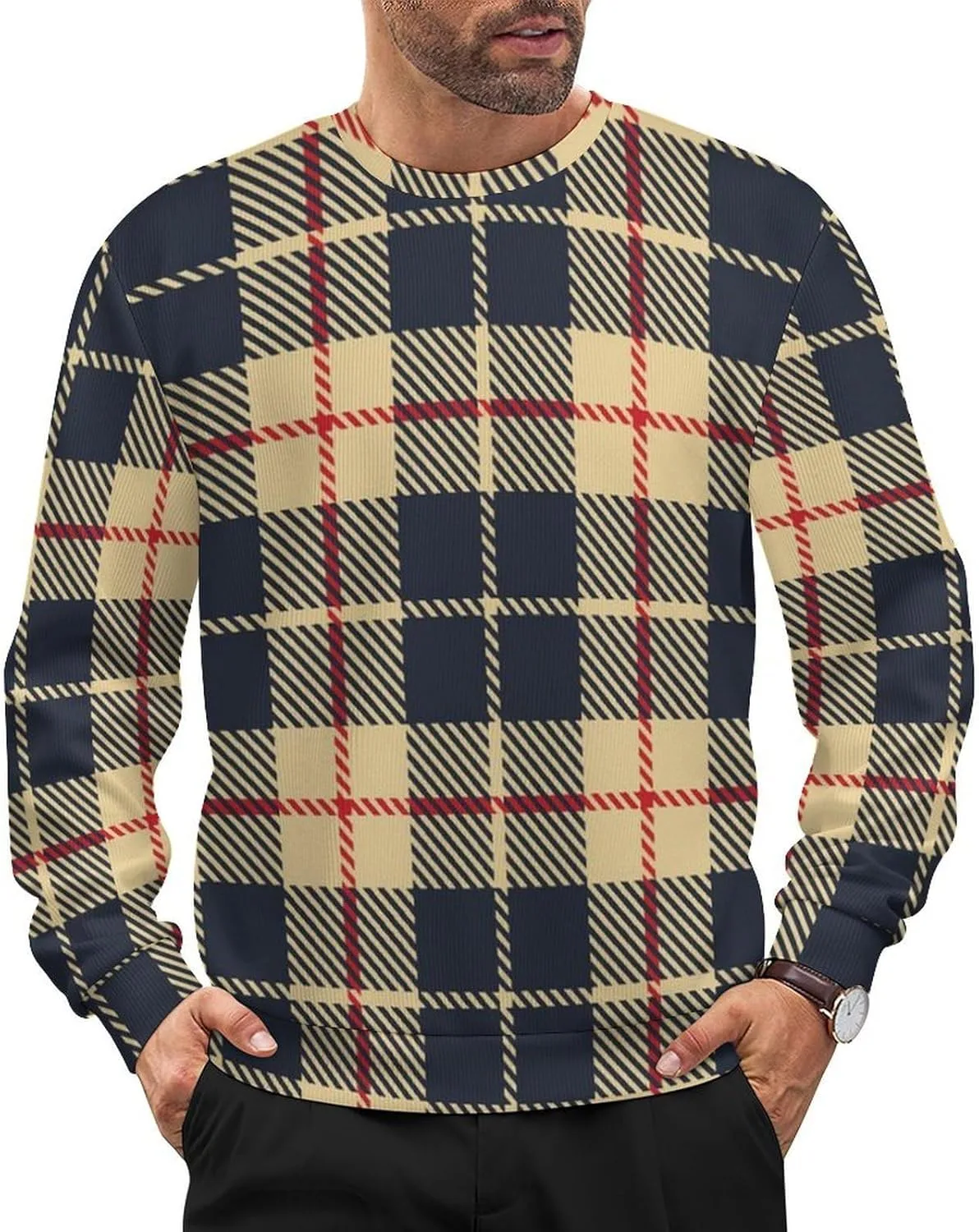 

Мужской свитер свободного кроя с длинными рукавами Meaudiwes