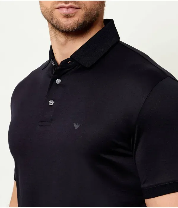 Полюс regular fit Emporio Armani, темно-синий — фото 4
