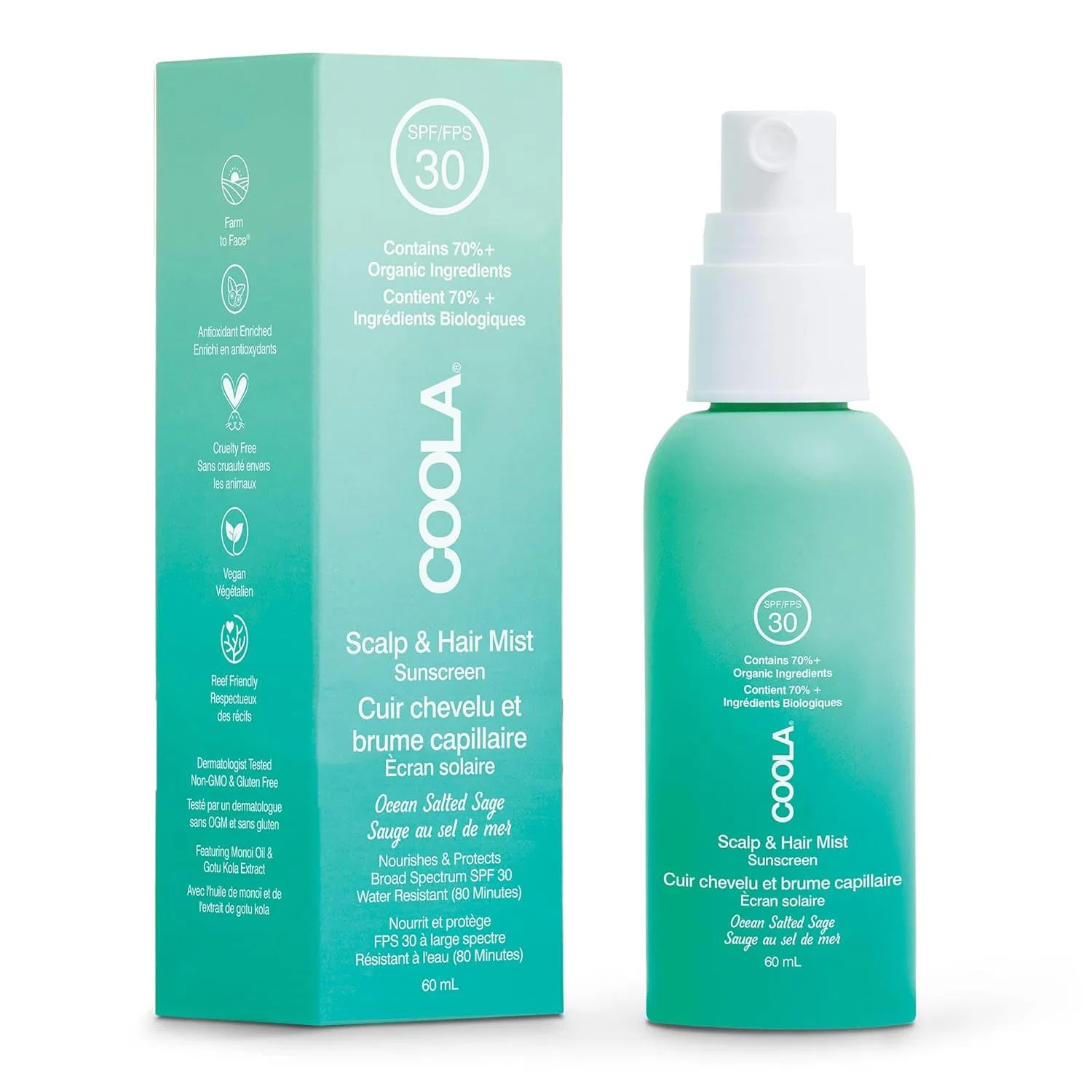 Спрей для кожи головы и волос Coola LLC Classic Organic SPF 30, 60 мл Coola — фото 2