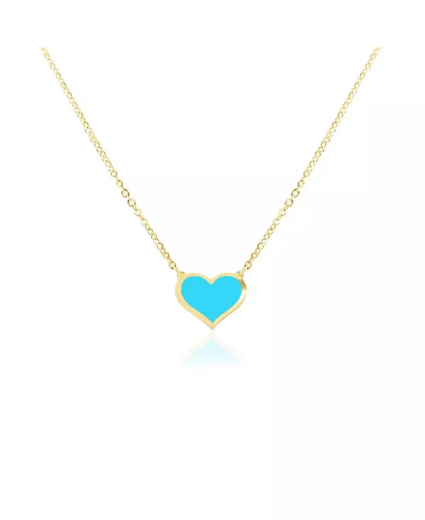 

Ожерелье с одним бирюзовым сердцем, 14-каратное золото The Lovery, turquoise