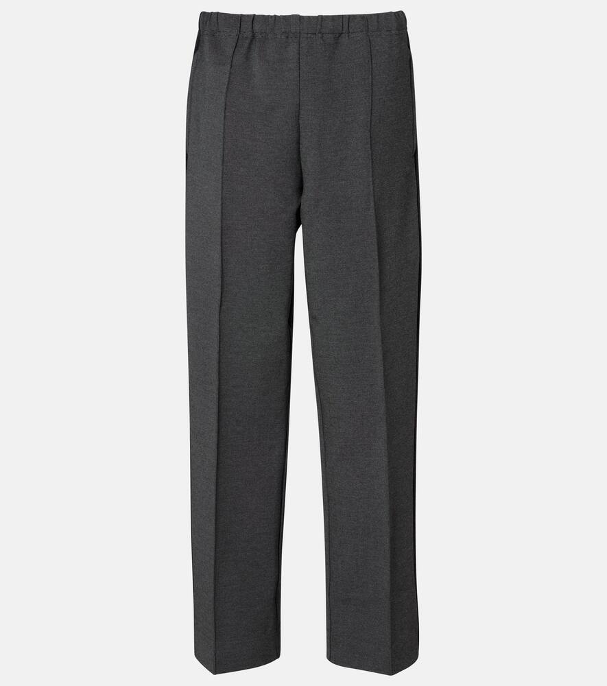 

Вязаные полосатые прямые брюки Miu Miu, Grey