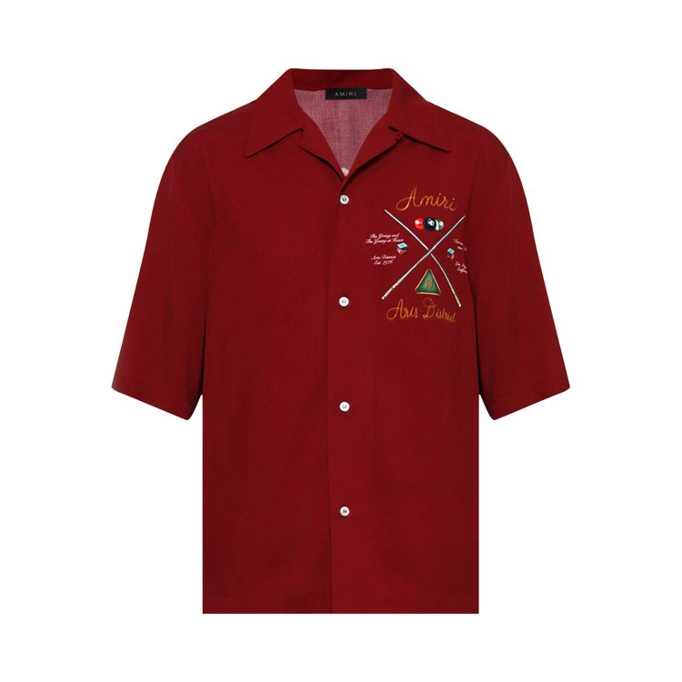 

Рубашка Amiri Pool Cue Bowling Shirt Deep Red, красный