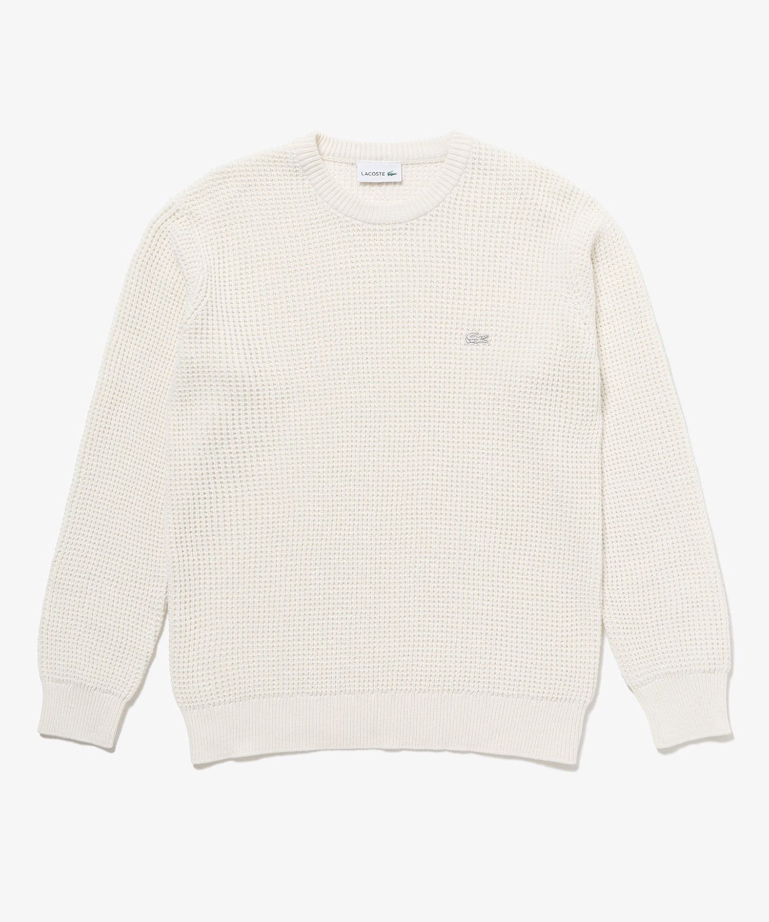 Вафельный вязаный свитер LACOSTE, Off white — фото 4