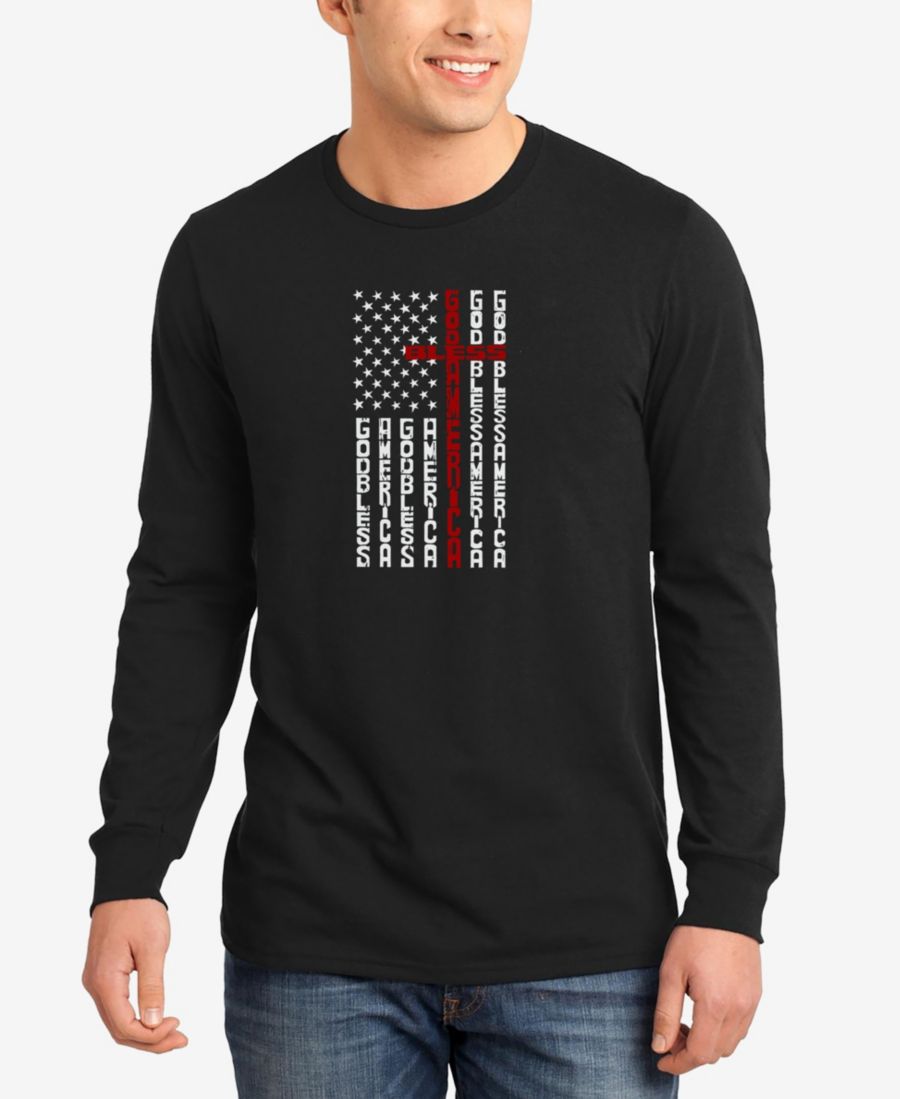 

Мужская футболка с длинными рукавами с изображением флага и креста LA Pop Art, Black, Черный, Мужская футболка с длинными рукавами с изображением флага и креста LA Pop Art, Black