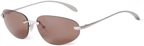 

Модные овальные солнцезащитные очки с серебристыми зеркальными линзами, металлические, для женщин и мужчин, стильные солнцезащитные очки без оправы для женщин (2027 год) MTZJH, C4 Brown