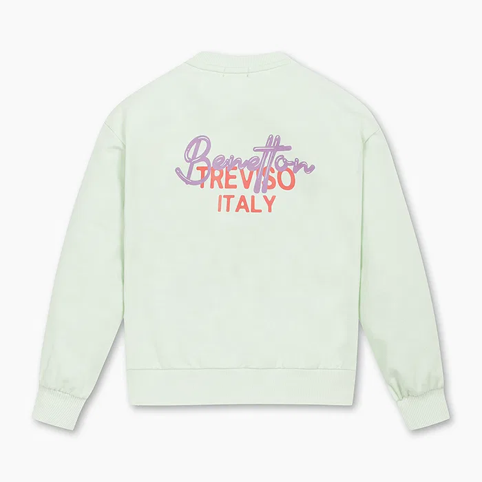Детский мятный свитшот с логотипом от Benetton Kids — фото 2