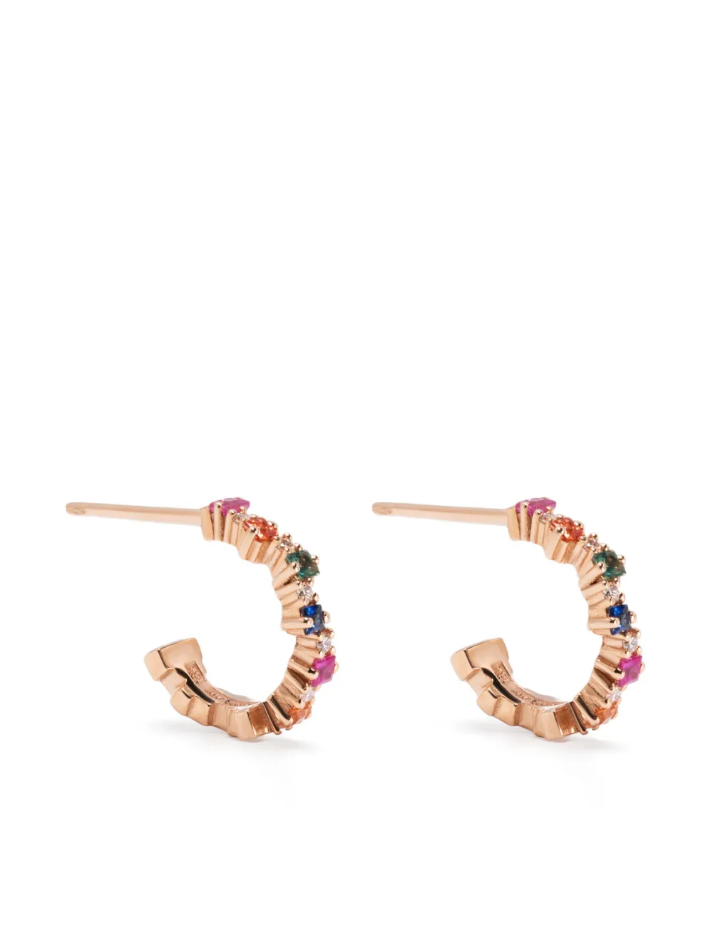 

Серьги-кольца из розового золота с сапфирами и бриллиантами Suzanne Kalan, розовый