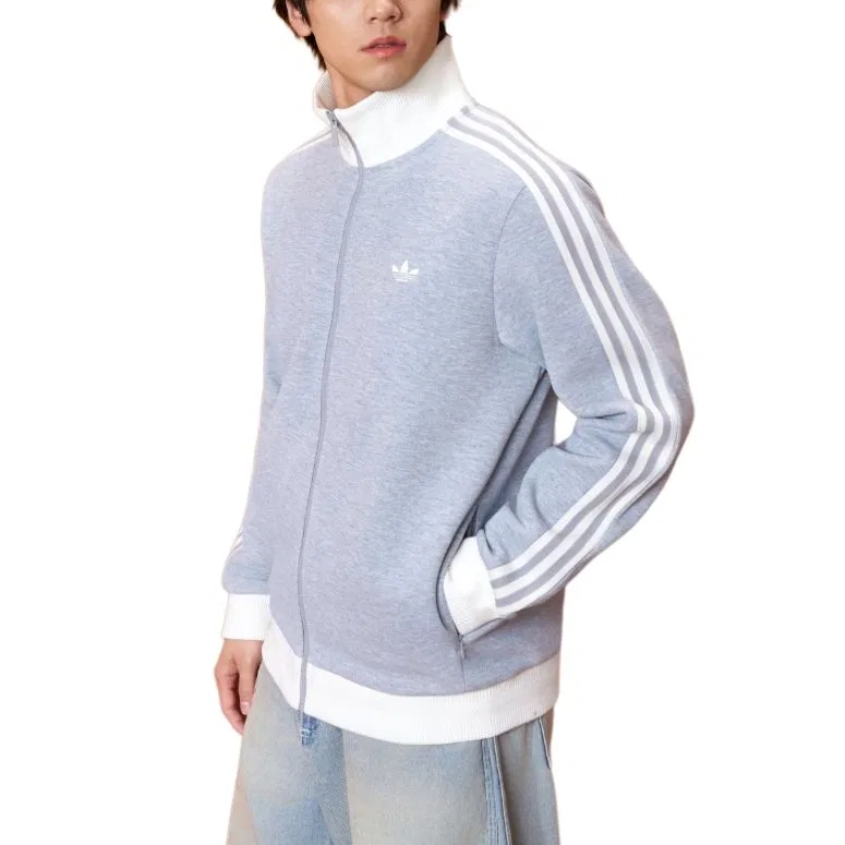 Куртка-трек топ unisex Adidas Originals, Medium Heather Gray — фото 4